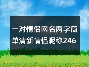 一對情侶網(wǎng)名兩字簡單清新情侶昵稱246條