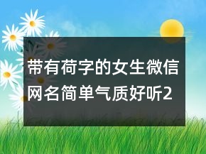 帶有荷字的女生微信網(wǎng)名簡單氣質(zhì)好聽207條