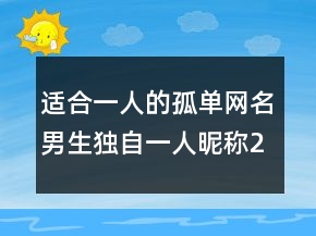 適合一人的孤單網(wǎng)名男生獨(dú)自一人昵稱219條
