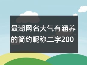最潮網名大氣有涵養(yǎng)的簡約昵稱二字200條