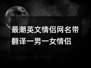最潮英文情侶網(wǎng)名帶翻譯一男一女情侶昵稱210條