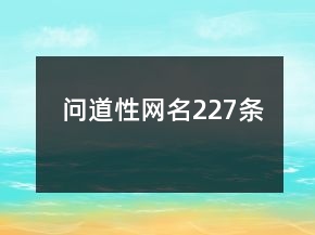 問道性網名227條