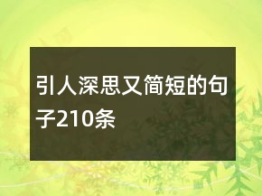 引人深思又簡(jiǎn)短的句子210條