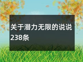 關(guān)于潛力無限的說說238條