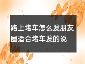 路上堵車怎么發(fā)朋友圈適合堵車發(fā)的說說224條