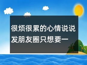 很煩很累的心情說說發(fā)朋友圈只想要一人227條