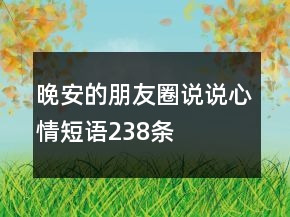 晚安的朋友圈說說心情短語238條