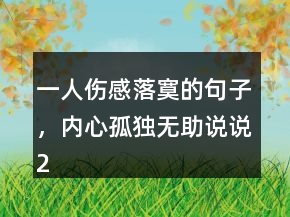 一人傷感落寞的句子，內(nèi)心孤獨無助說說210條