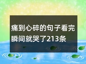 痛到心碎的句子看完瞬間就哭了213條
