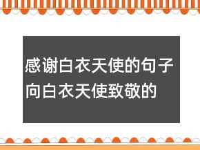 感謝白衣天使的句子向白衣天使致敬的語句，致敬白衣天使的語句229條