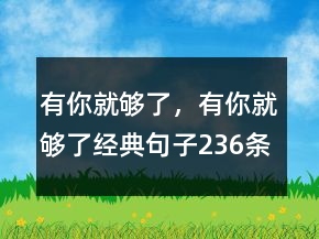 有你就夠了，有你就夠了經(jīng)典句子236條