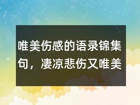 唯美傷感的語錄錦集句，凄涼悲傷又唯美的句子232條