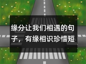 緣分讓我們相遇的句子，有緣相識珍惜短句217條