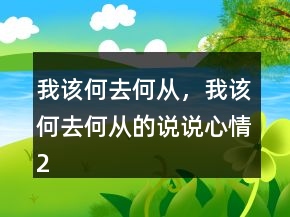 我該何去何從，我該何去何從的說(shuō)說(shuō)心情230條