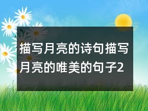 描寫月亮的詩(shī)句描寫月亮的唯美的句子249條
