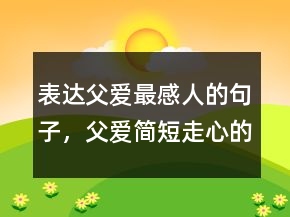 表達(dá)父愛最感人的句子，父愛簡(jiǎn)短走心的句子217條