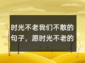 時(shí)光不老我們不散的句子，愿時(shí)光不老的句子大全215條