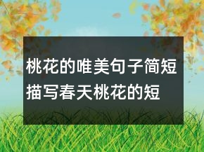 桃花的唯美句子簡短描寫春天桃花的短句221條