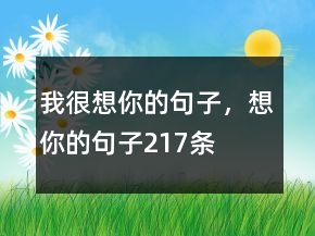 我很想你的句子，想你的句子217條