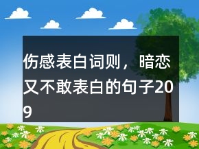 傷感表白詞則，暗戀又不敢表白的句子209條