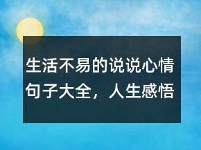 生活不易的說說心情句子大全，人生感悟的句子226條