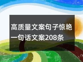 高質(zhì)量文案句子驚艷一句話文案208條