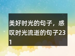 美好時(shí)光的句子，感嘆時(shí)光流逝的句子231條
