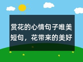 賞花的心情句子唯美短句，花帶來的美好心情說說236條