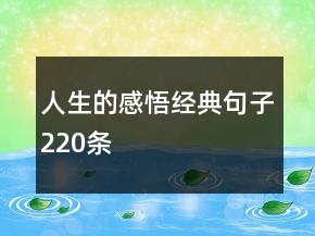 人生的感悟經(jīng)典句子220條
