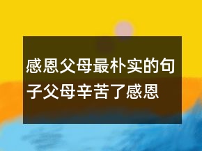 感恩父母最樸實(shí)的句子父母辛苦了感恩的話217條
