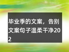 畢業(yè)季的文案，告別文案句子溫柔干凈202條