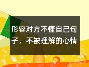 形容對方不懂自己句子，不被理解的心情的句子212條