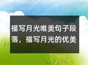 描寫月光唯美句子段落，描寫月光的優(yōu)美段落222條