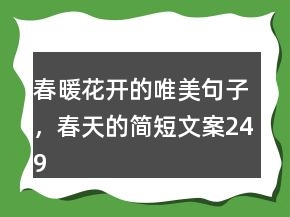 春暖花開的唯美句子，春天的簡短文案249條