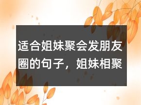 適合姐妹聚會發(fā)朋友圈的句子，姐妹相聚開心的句子217條