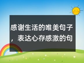 感謝生活的唯美句子，表達(dá)心存感激的句子224條