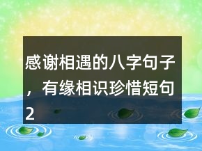 感謝相遇的八字句子，有緣相識(shí)珍惜短句211條