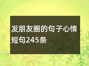 發(fā)朋友圈的句子心情短句245條