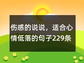 傷感的說說，適合心情低落的句子229條