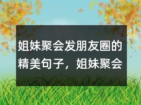 姐妹聚會發(fā)朋友圈的精美句子，姐妹聚會的說說245條