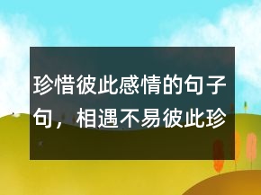 珍惜彼此感情的句子句，相遇不易,彼此珍惜句子232條