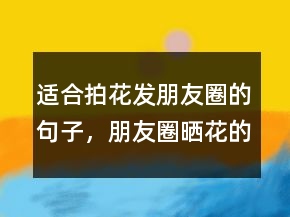 適合拍花發(fā)朋友圈的句子，朋友圈曬花的唯美句子213條