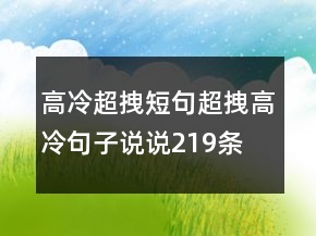 高冷超拽短句超拽高冷句子說說219條