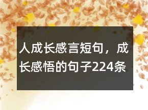 人成長(zhǎng)感言短句，成長(zhǎng)感悟的句子224條