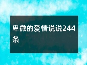 卑微的愛情說說244條