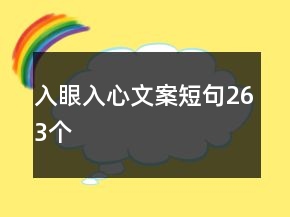 入眼入心文案短句263個