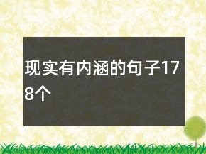 現(xiàn)實有內(nèi)涵的句子178個