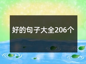 好的句子大全206個