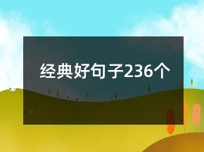 經(jīng)典好句子236個(gè)