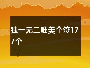 獨(dú)一無二唯美個(gè)簽177個(gè)